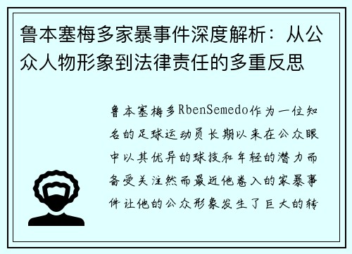 鲁本塞梅多家暴事件深度解析：从公众人物形象到法律责任的多重反思